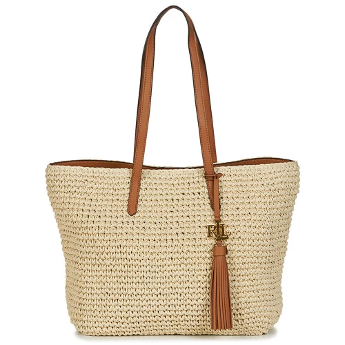 Sac porté à épaule STRAW TOTE-TOTE-MEDIUM Beige Ralph lauren