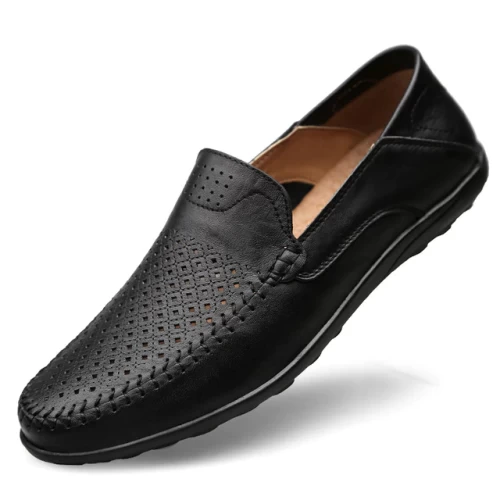 DUDELI – mocassins respirant en cuir véritable pour hommes