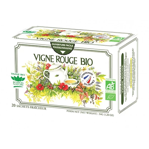 Tisane Vigne rouge bio 18 sachets - Romon Nature