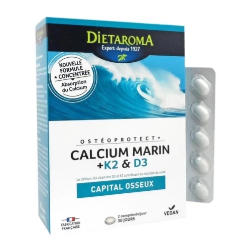 Calcium Marin + K2 & D3 - 60 capsules - Dietaroma