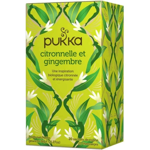 Thé Citronnelle et gingembre 20 sachet - Pukka