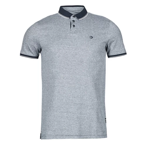 Polos manches courtes Tom Tailor POLO WITH RIB DETAIL Marine chiné