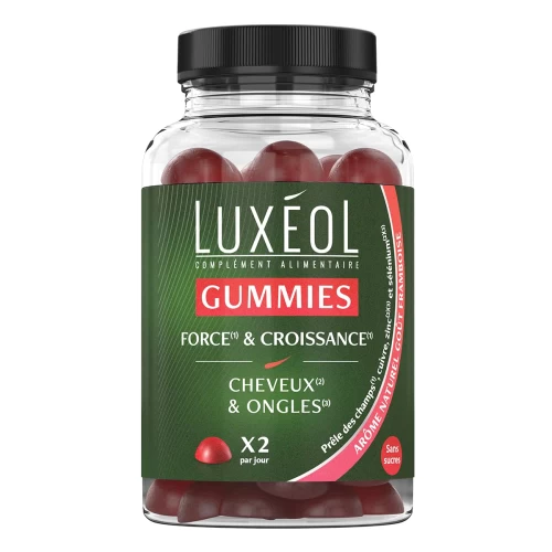 Luxeol force et croissance cheveux, ongles 60 gummies