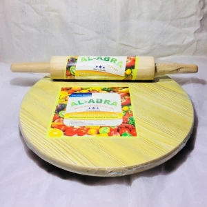 Rouleau de Pâtisserie en bois + Planche Ronde en Bois - 35 cm
