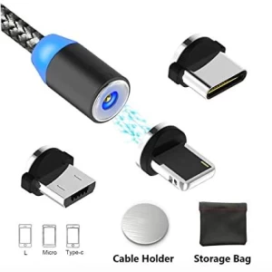 USB To Micro USB Magnetic Métal Connecter Nylon Data Cable, Cable Length: