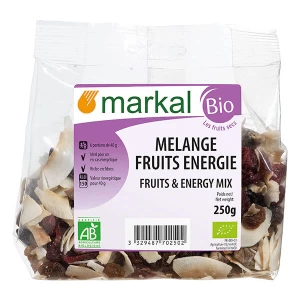 Mélange fruits énergie (raisins, bananes, noix de coco, cranberries, dattes) 250g - Markal