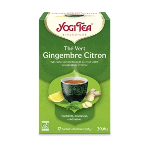 Thé vert Gingembre Citron Bio - 17 sachets - Yogi tea