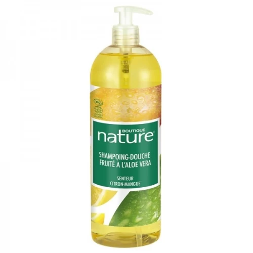 Shampoing douche fruité à l'Aloe Vera bio 1 L  - Boutique nature