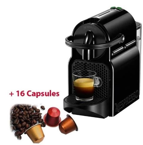 Machine à Café Nespresso Inissia Noir + 16 capsules