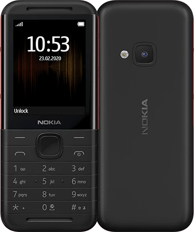Nokia 5310 – Ecran 2.4” – Double SIM – Rom 8 Mo – FM Radio – MP3 – Batterie : 1200 mAh – Noir/Rouge