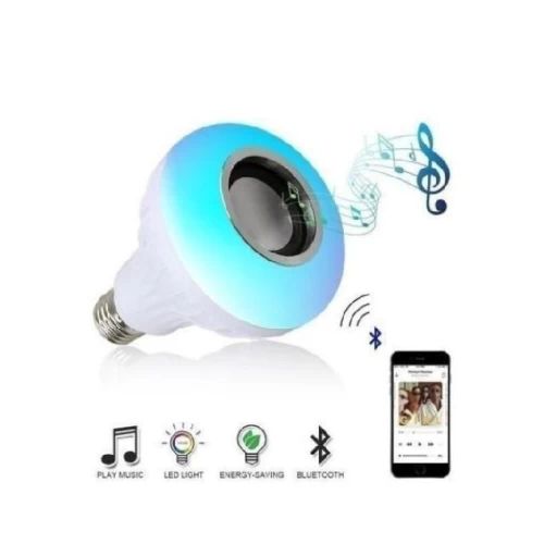 E27 12W ampoule LED haut-parleur Bluetooth sans fil musique jouant ampoule colorée avec télécommande coque en poudre rose
