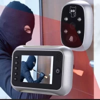 Sonnette Caméra de Surveillance - Ecran Couleur LCD de 8,89 cm - Gris