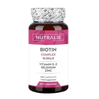 Biotine Complex 10.000 mcg - 120 Gélules - Avec Zinc et Vitamines - Nutralie
