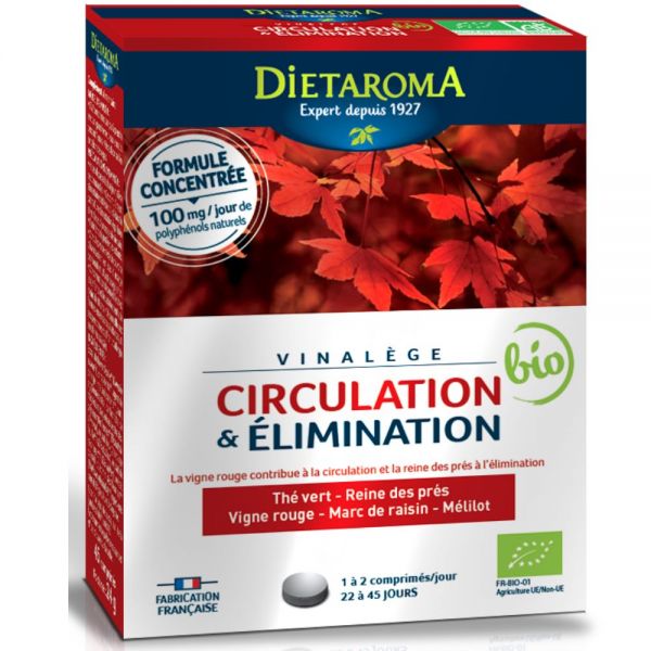 Vinalège double action 45 comprimés bio - Dietaroma