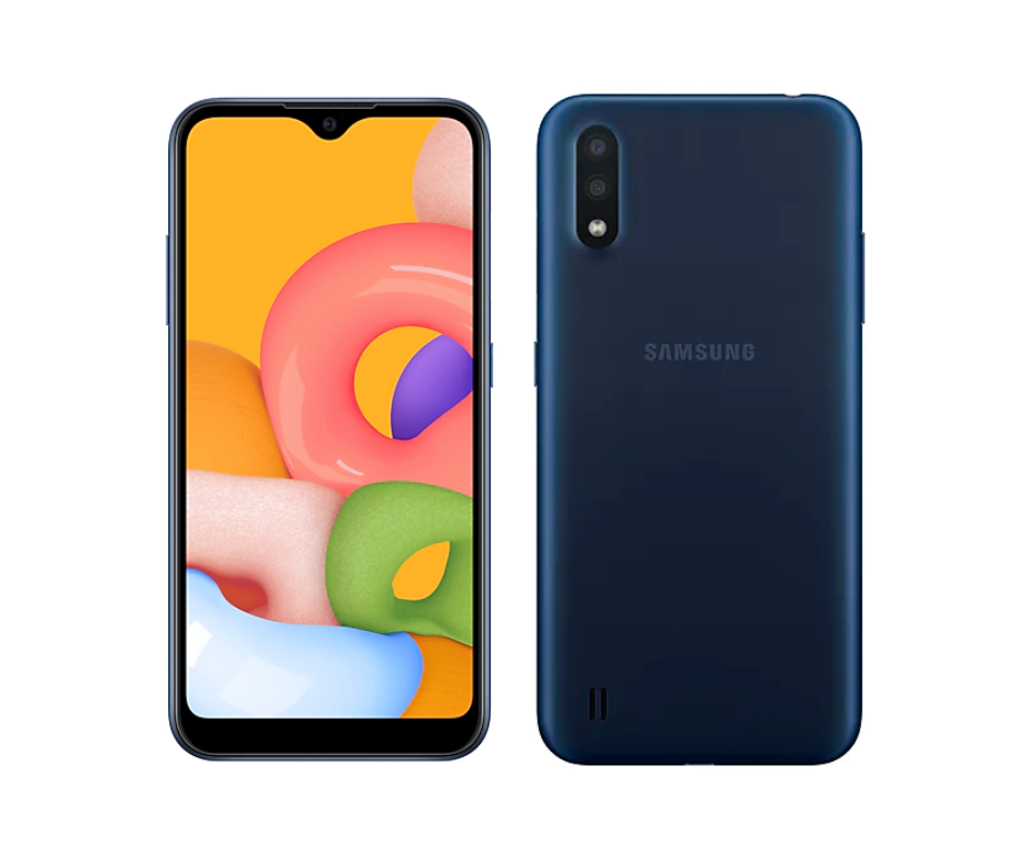 Galaxy A01 (2020) – Ecran 5.7’’- Double SIM – RAM 2GB – ROM 16GB – Caméra 13 / 2 MP camera front 5MP – Batterie 3000 mAh – Bleu