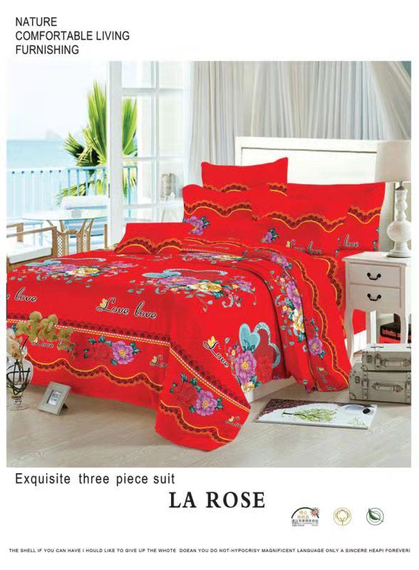 Fleurette Drap en coton 3 pièces