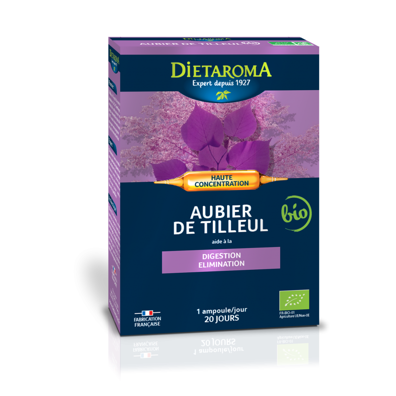 C.I.P. Aubier de tilleul bio 20 ampoules - Digestion, élimination - Dietaroma