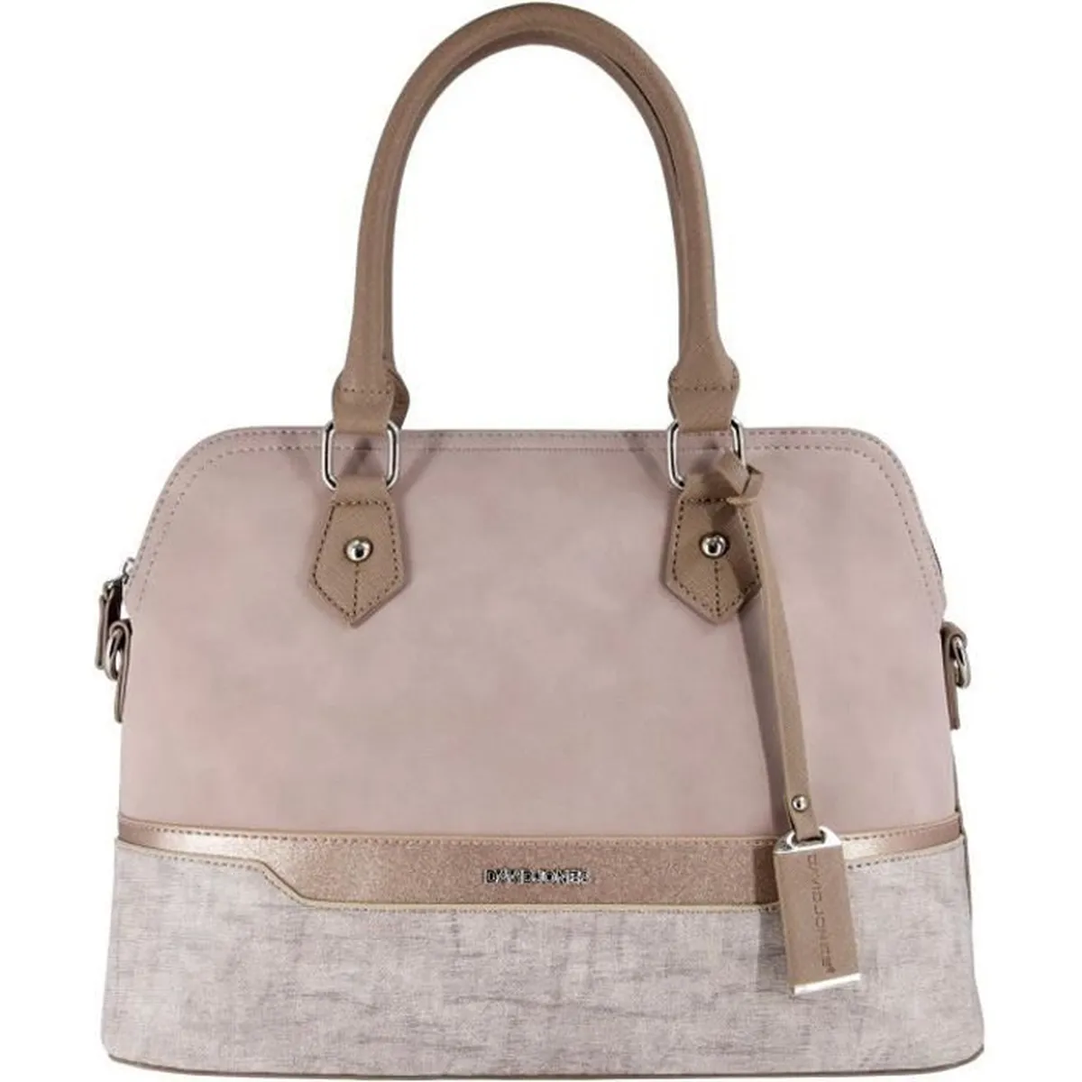 David Jones - Sac à Main Femme Bugatti - Fourre-Tout Bandes Cuir Paillette - Cabas Bandoulière Epaule Ville Elégant Mode Chic - Rose