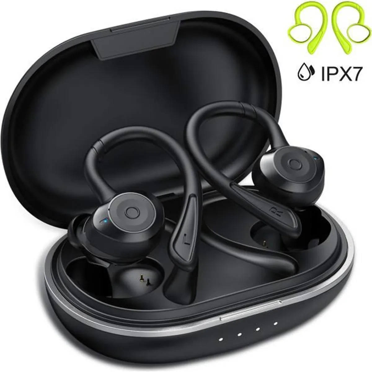 Ecouteur Bluetooth Muzili IPX7 Écouteur sans Fil Sport Étanche 3D Hi-FI Son Stéréo, Anti-Bruit CVC 8.0 Oreillette Bluetooth 5.0