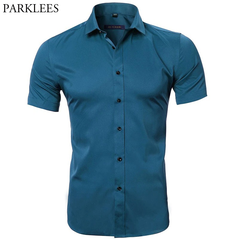 PARKLEES - Chemises élastiques en Fiber de bambou pour hommes