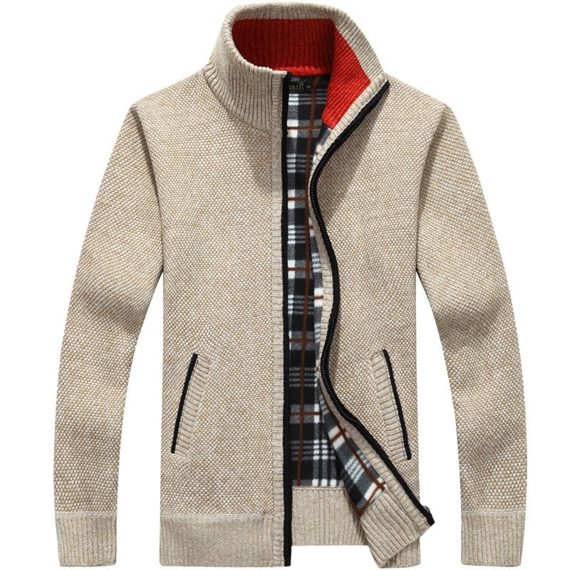 Cardigan à Manches Longues pour Homme, Pull Épais Tricoté