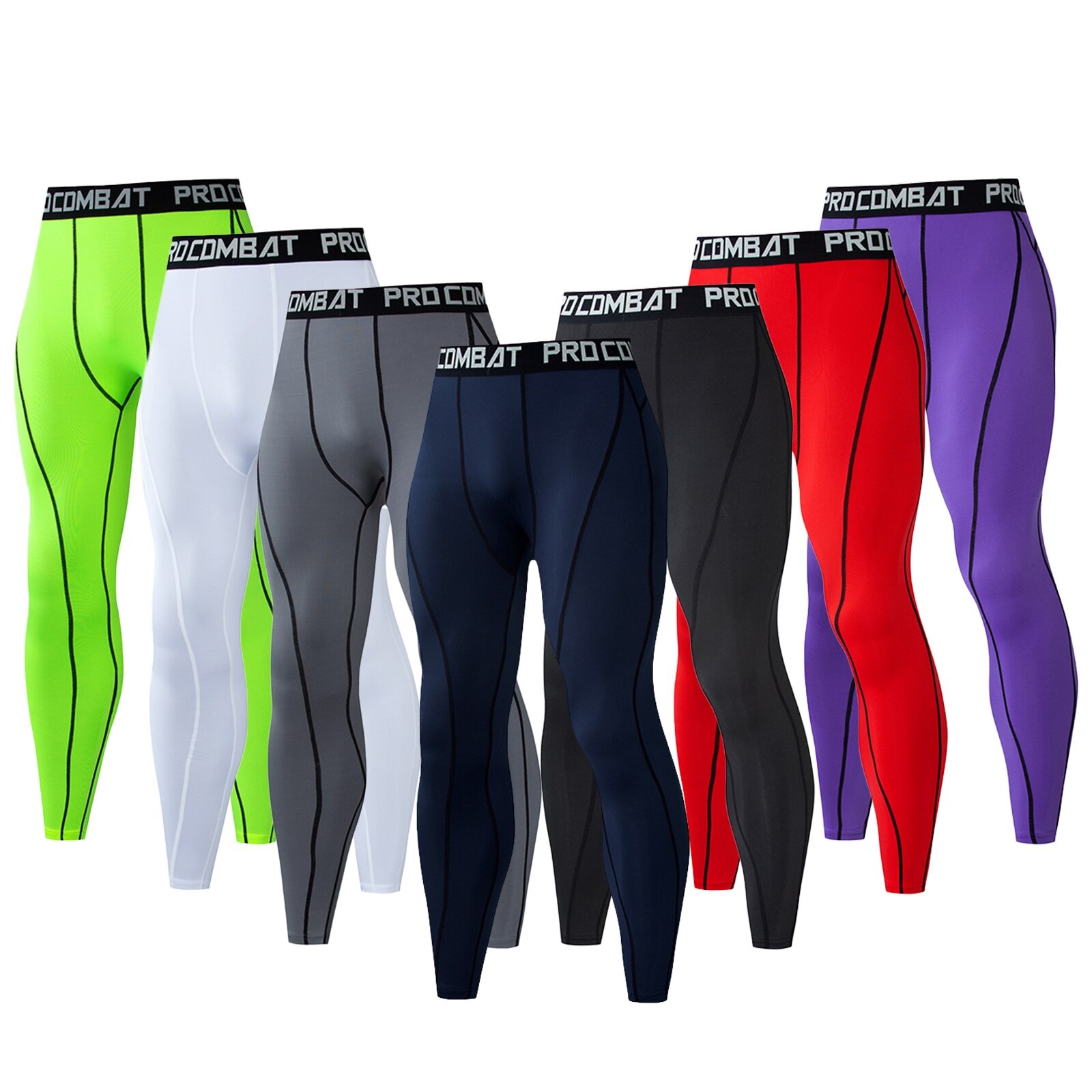 Leggings moulants longs à Compression pour hommes,